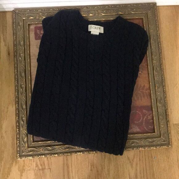 J . CREW Cable Knit Blue Sweater Size‎ L - Picture 4 of 8